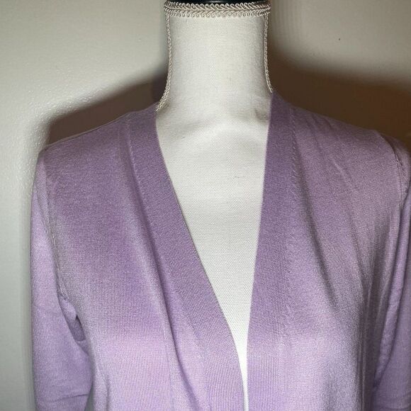 JM Collection Womens Lilac Moon Core Fashion Cardigan Tie On Side Sweater Sz PM - Picture 4 of 8